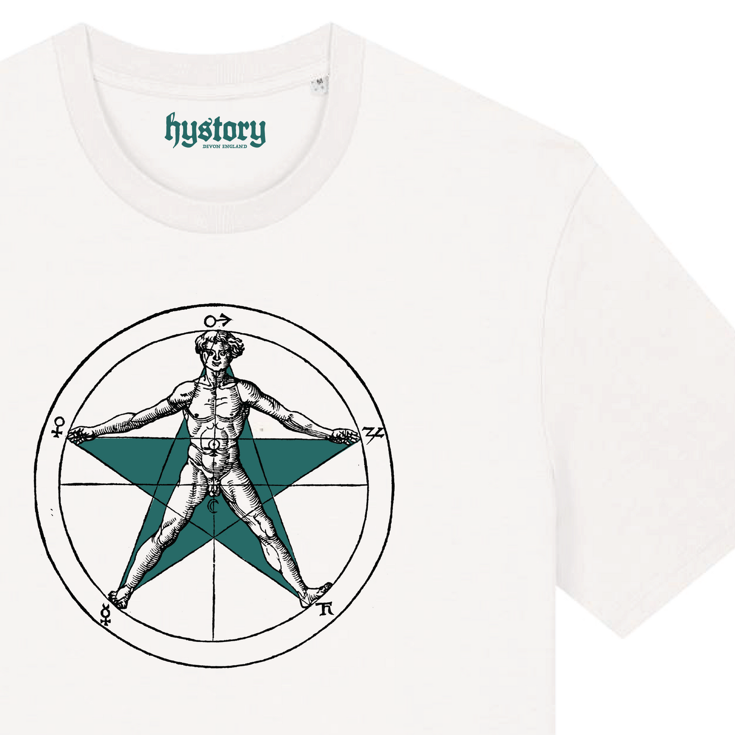 Human Pentagram T Shirt Milk