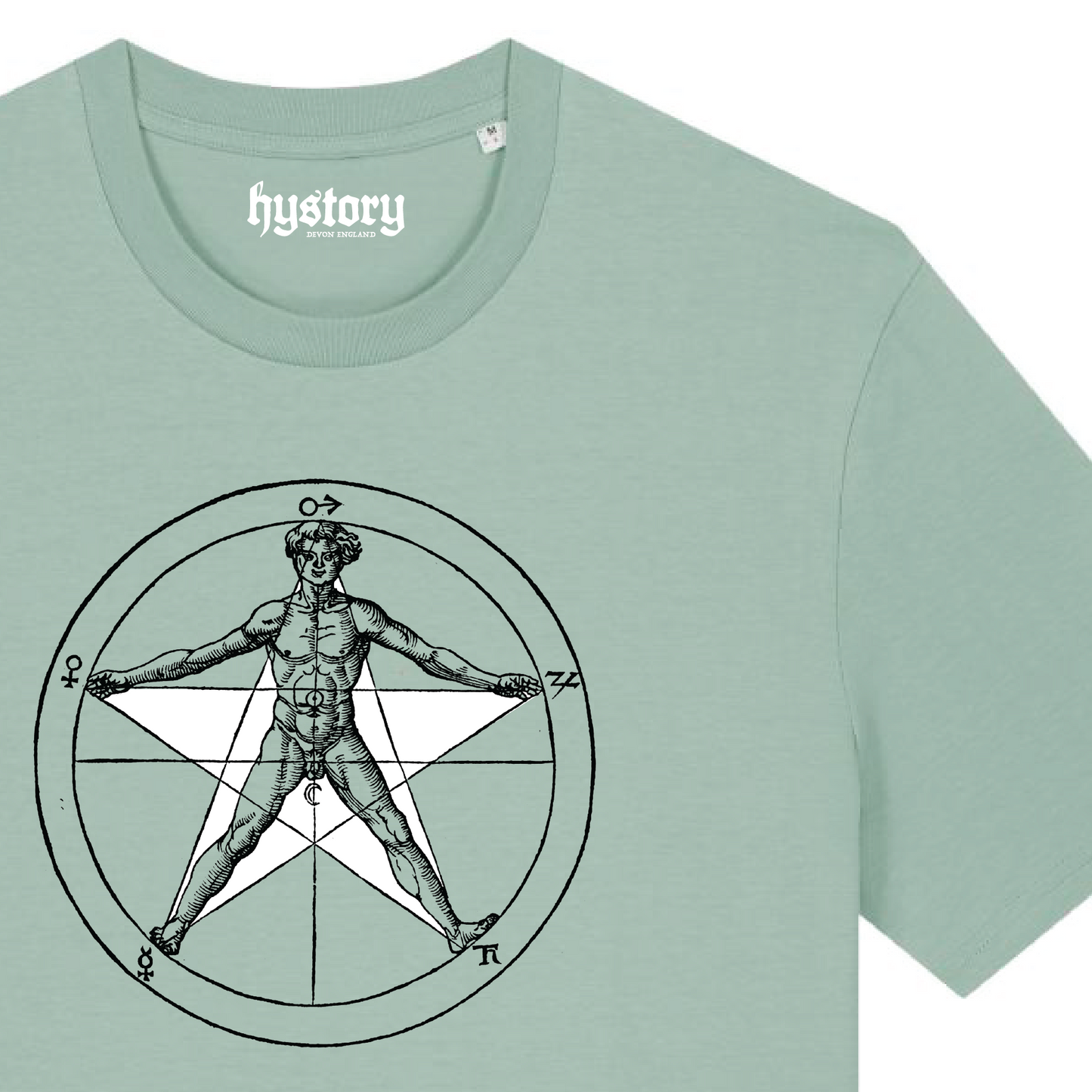 Human Pentagram T Shirt Aloe