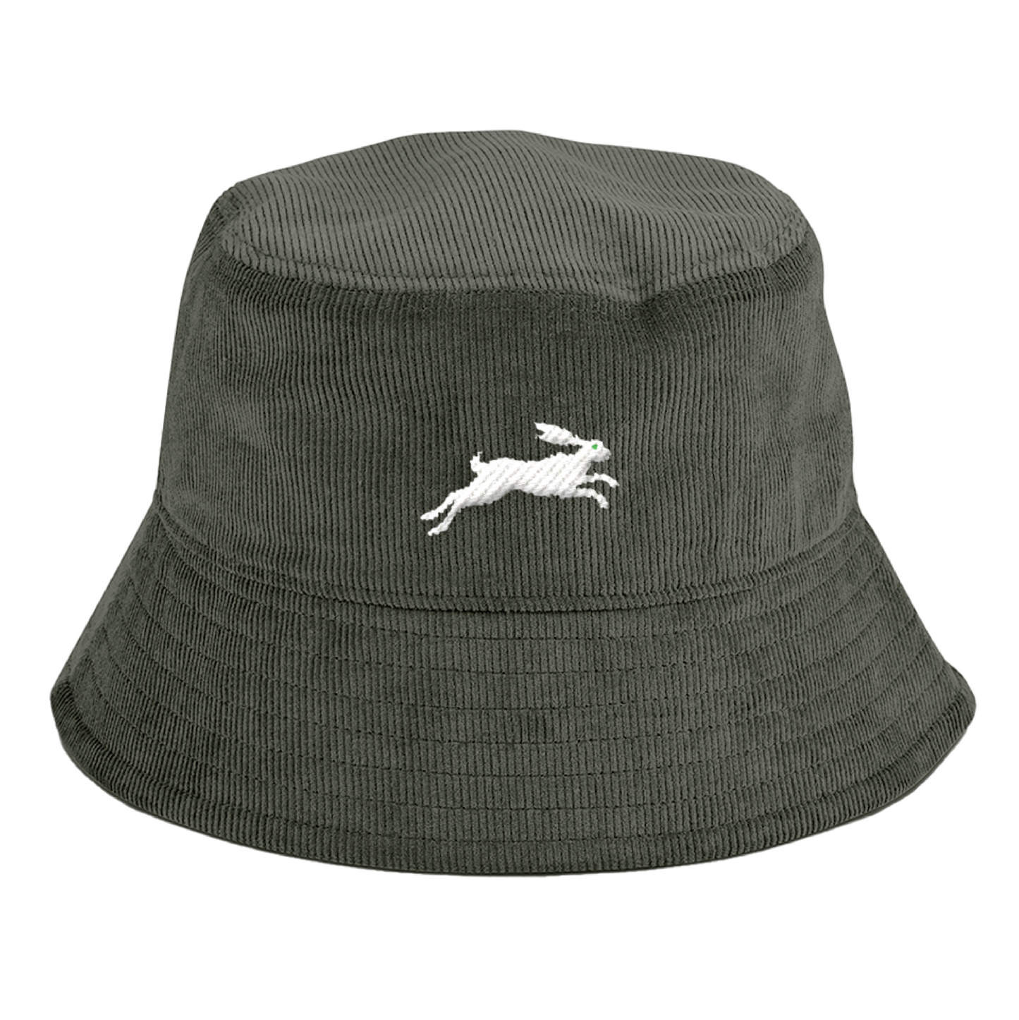 Running Hare Embroidered Corduroy Bucket Hat