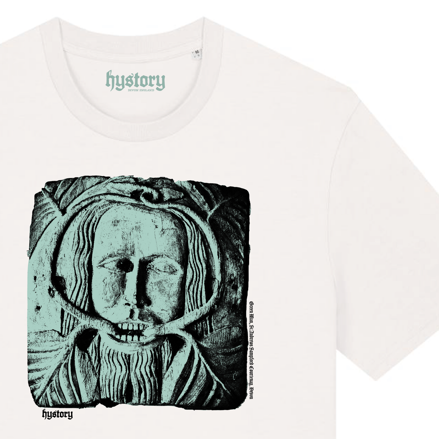 Sampford Courtenay Green Man T Shirt Milk