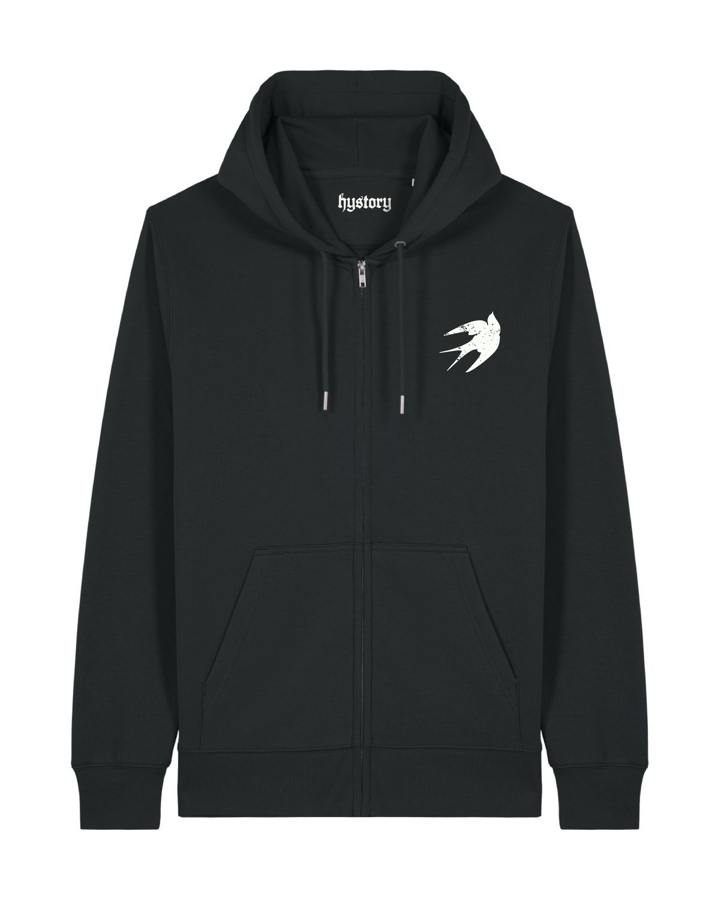 Swallow Embroidered Zip Hoodie