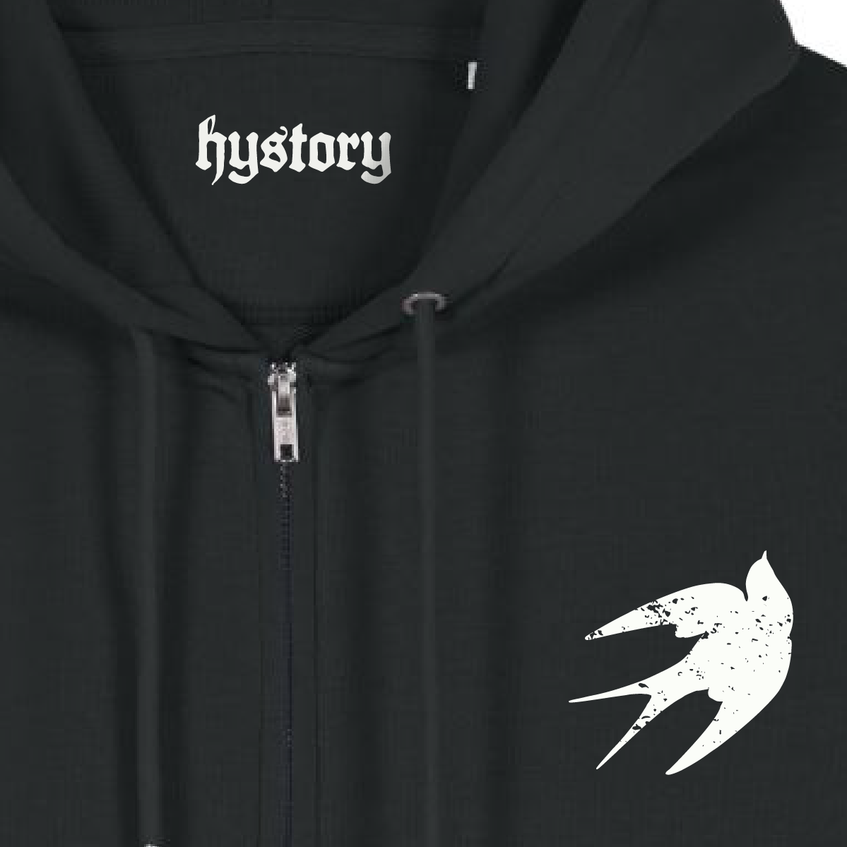 Swallow Embroidered Zip Hoodie