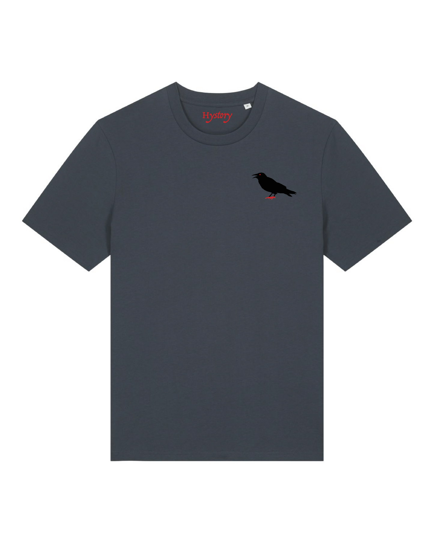 Crow Embroidered T Shirt Ink