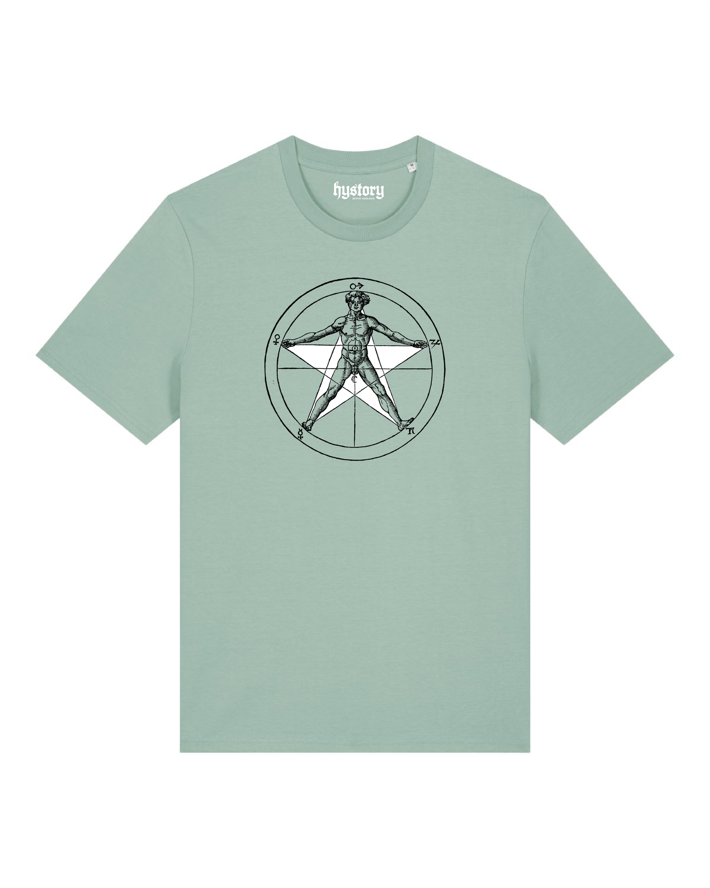 Human Pentagram T Shirt Aloe