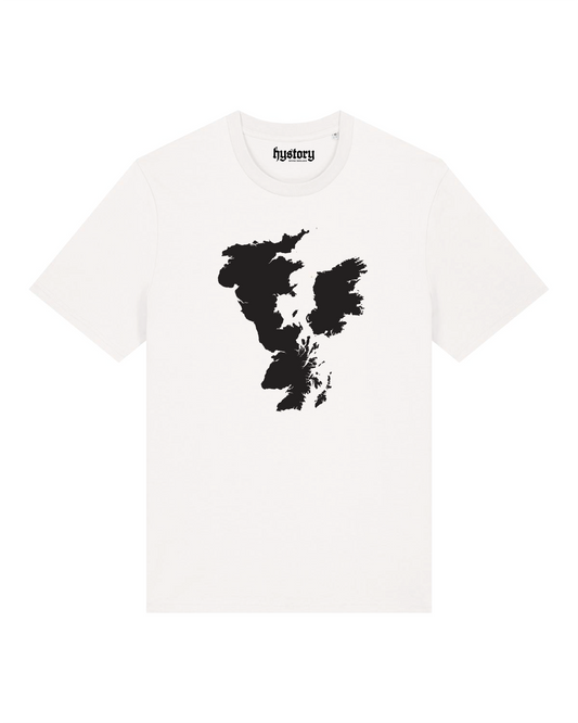 Inverted British Isles T Shirt Milk and Black