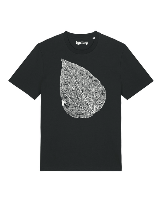 Leaf Skeleton T Shirt Black and White