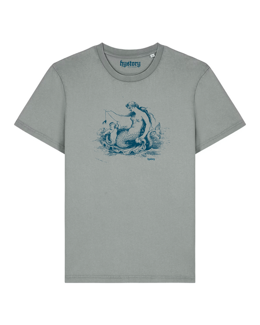 Mermaid Engraving T Shirt Vintage Mist
