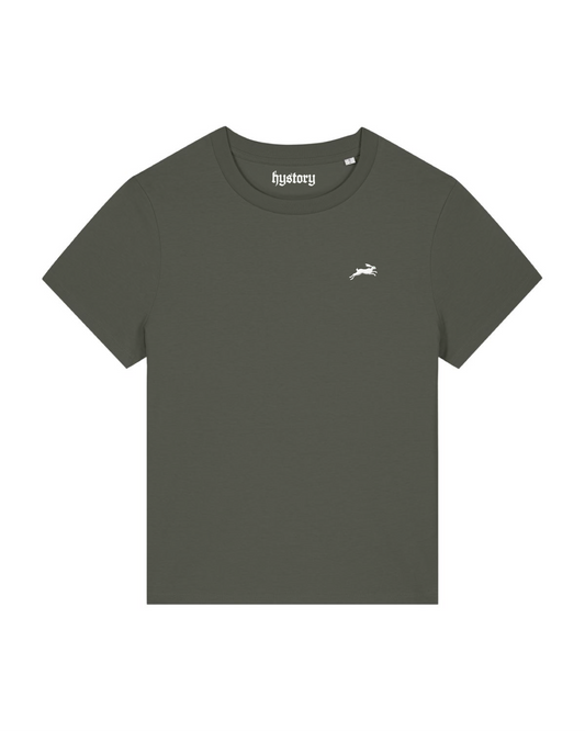 Running Hare Women's Fit T Shirt Khaki