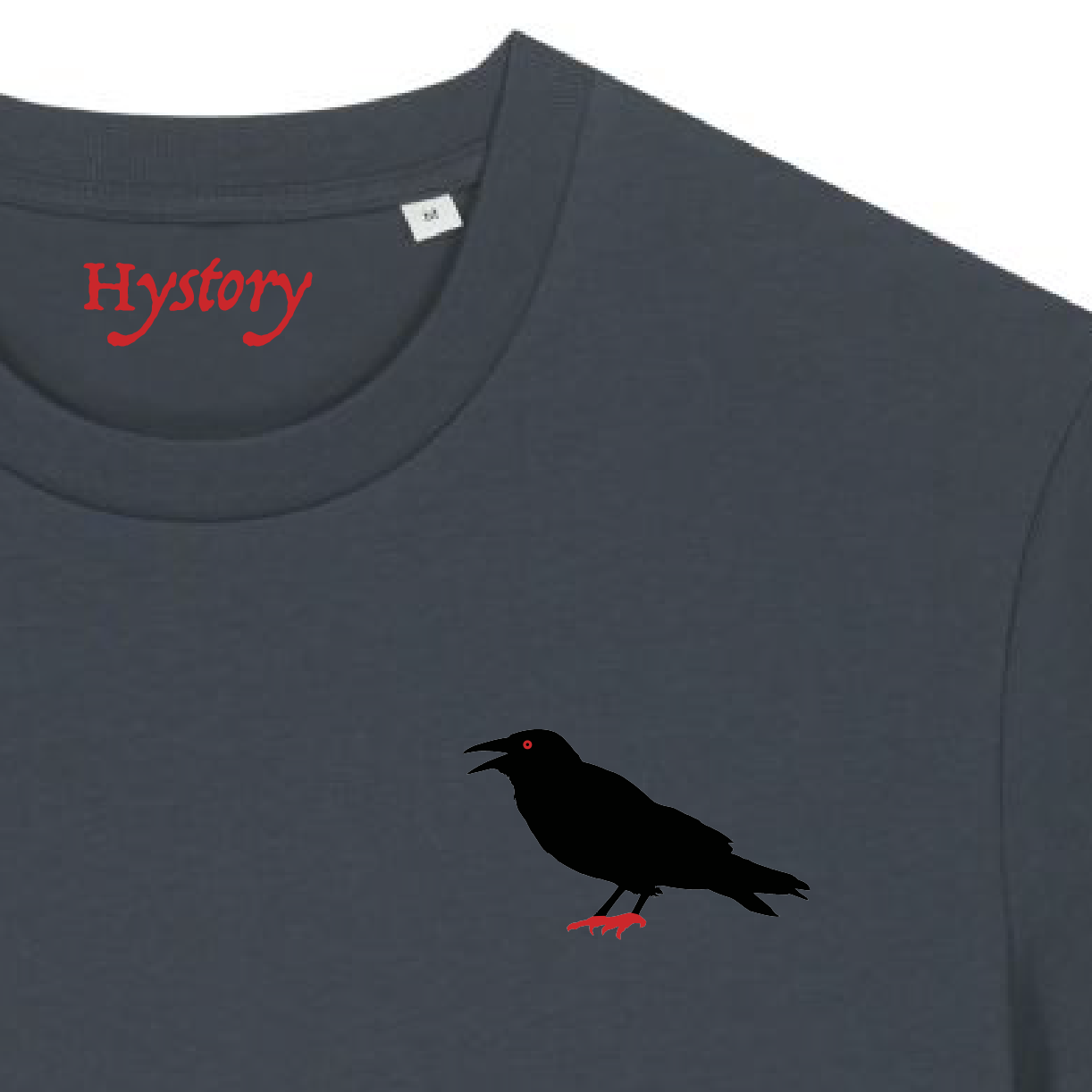 Crow Embroidered T Shirt Ink